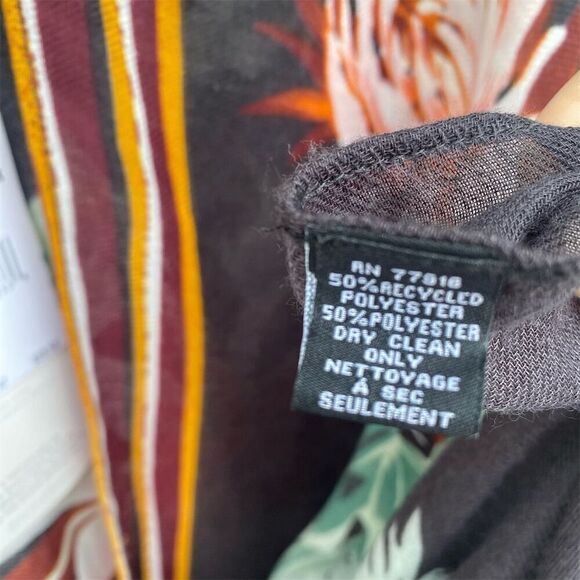 Save the Ocean Women's Multicolor Striped Leaf Kaftan One Size - Picture 7 of 9